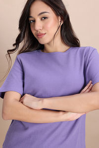 Zivame 2 Mile Fashion Knit Cotton Loungewear Set - Purple Haze — thumbnail 6